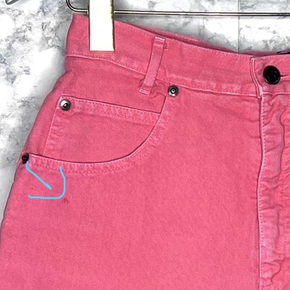 ⭐️ Best American Clothing 90s Pink Salmon High Waist Colorful Denim Shorts JRS 1 - Picture 7 of 8